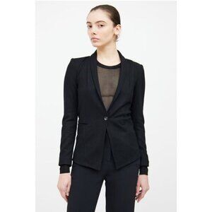 HELMUT LANG 100% Wool Button  Blazer Jacket Size Small Black